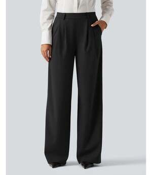 Halara Flex DayStretch High Waisted Pleated Wide Leg Work Pants NWoT XL